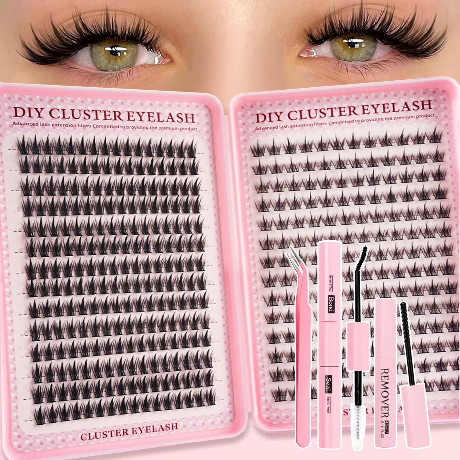 False Eyelash Set, Cosmetic False Lashes, Ultra-Dense Soft Individual Lashes, Reusable Natural Look, Easy Application, Non-Toxic, D Curl, Mixed Lengths, Eyelash Clusters Extensions, Faux Clusters Lash, False Eyelashes Set