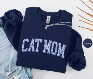 Cat mom Sweatshirt, Gift For Cat Mom, Cat Mama Sweatshirts, Cat Lover Sweater, New Cat Mom Shirt, Cat lover - AG