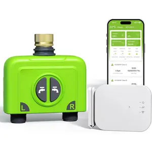 WiFi Water Timer for Garden Hose, 2 Zone WiFi Sprinkler Controller,  Hose Timer Valve, Automatic Drip Irrigation System/Rain Delay for Garden (Brass Inlet, WiFi & Ethernet Connection)