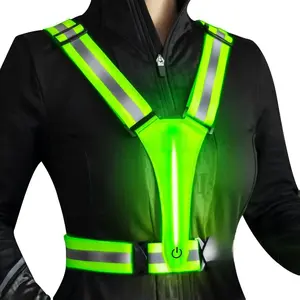 Reflective vest safety equipment, luminous vests for nighttime walking and cycling, high visibility running vests with reflective stripsRAIMENTRY