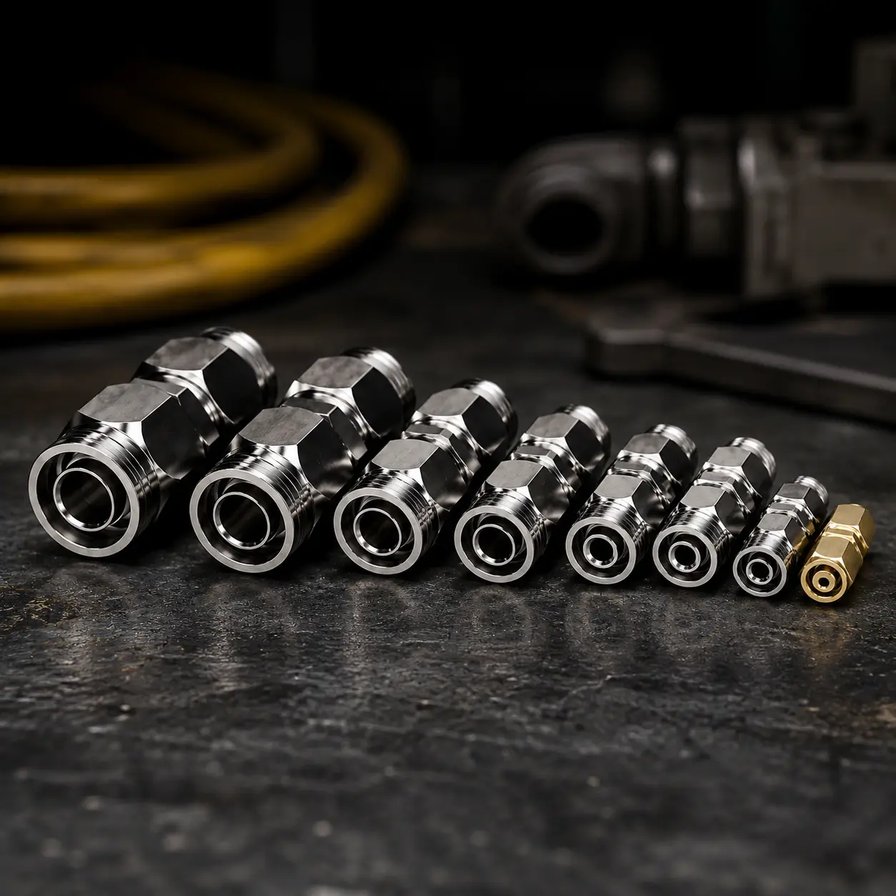 16pcs Metal Air Line Fittings Set - Heavy-Duty High Pressure Adapter Hose Attachment, Push-To-Connect Pneumatic Connectors (2 Sets) for Truck/RV, 4-16mm Pipe Fittings Repair Kit, Adapter Set Pipe Fittings, Heavy-Duty High Pressure Pipe Fittings