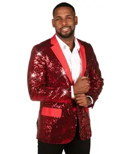 Men's Red Sequin All Over Blazer Men's Red Sequin All Over Blazer