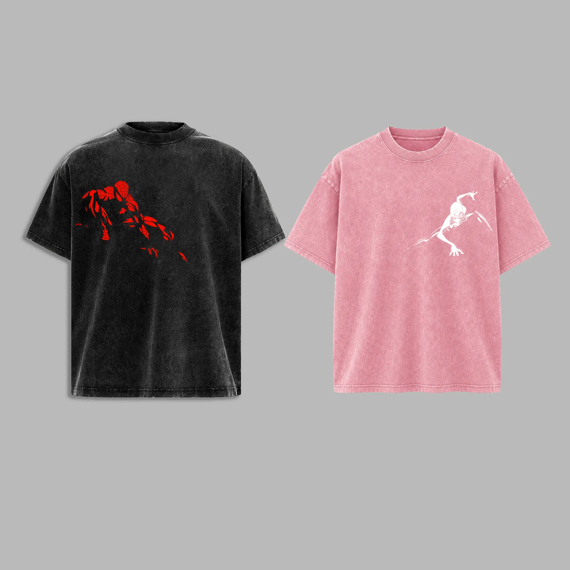 Spidey Couple Matching Shirt (Ver3), Vintage Inspired Oversized Graphic T-Shirt, Movie Actor Fan Tee, Peter Web Hero Shirt, Y2K Comic Streetwear Top, Black Cotton Unisex Tee, Gift for Movie Lovers