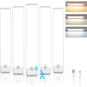 5-Pack Motion Sensor Under Cabinet Light 3 Color Temperature Dimmable Rechargeable Magnetic Closet Light 7.9 inch Wireless Under Counter Light