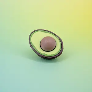 Avocado Clickie Fidget Accessory - 3D-Printed Realistic Avocado with Clickable Pit, 2.6" x 1.8" x 1.5" Handmade