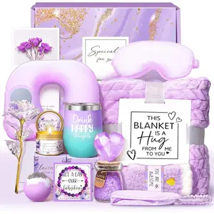 Birthday Gifts for Women, Self Care Gifts for Women Get Well Soon Gifts Basket, Lavender Relaxing  Gifts Basket,  for Women, Mom, Friends, Sister, Grandma Luxury