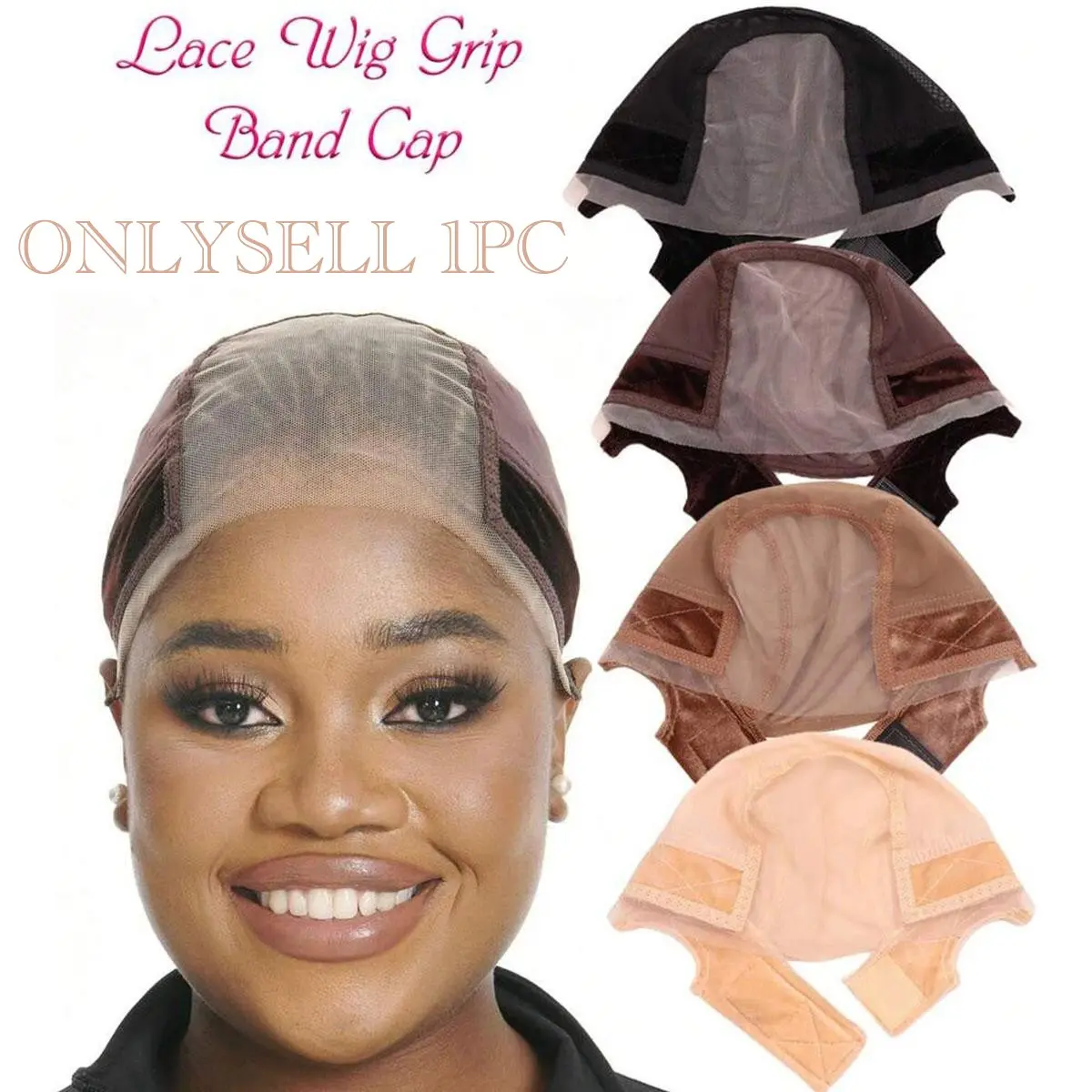 Say Goodbye to Wig Troubles! This clear lace wig grip cap with adjustable fit gives a secure hold for Hairline, perfect for daily wear, parties, or livestreams. Wig Grip Band, Wig Accessories