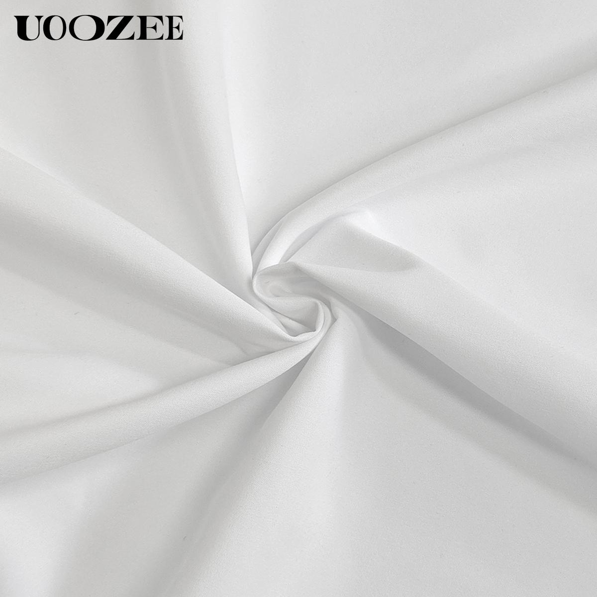 UOOZEE Women's Loose Oversized Collared Lapel Blouse - Polyester Fabric, Basic Style, Comfortable Longsleeve Lady Top for Commuting, Office, Fall Occasions,summervibes