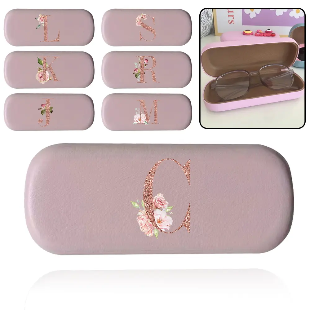 Hard-Shell Glasses Case, 1 Count PU Eyewear Storage Box, Unisex Organizer for Sunglasses Myopia Glasses, Protective Cover with Shockproof Design, Ideal for Classes & Dorms, Eyeglasses Holder, Eye Glasses Holders, Portable Sunglasses Organizer
