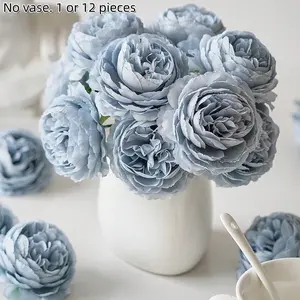 12pcs Realistic Artificial Peony Flowers with Stems, High-Quality Fake Peonies, Decorative Flowers for DIY Crafts, Wedding Bouquets, Home Decor, Party Decorations