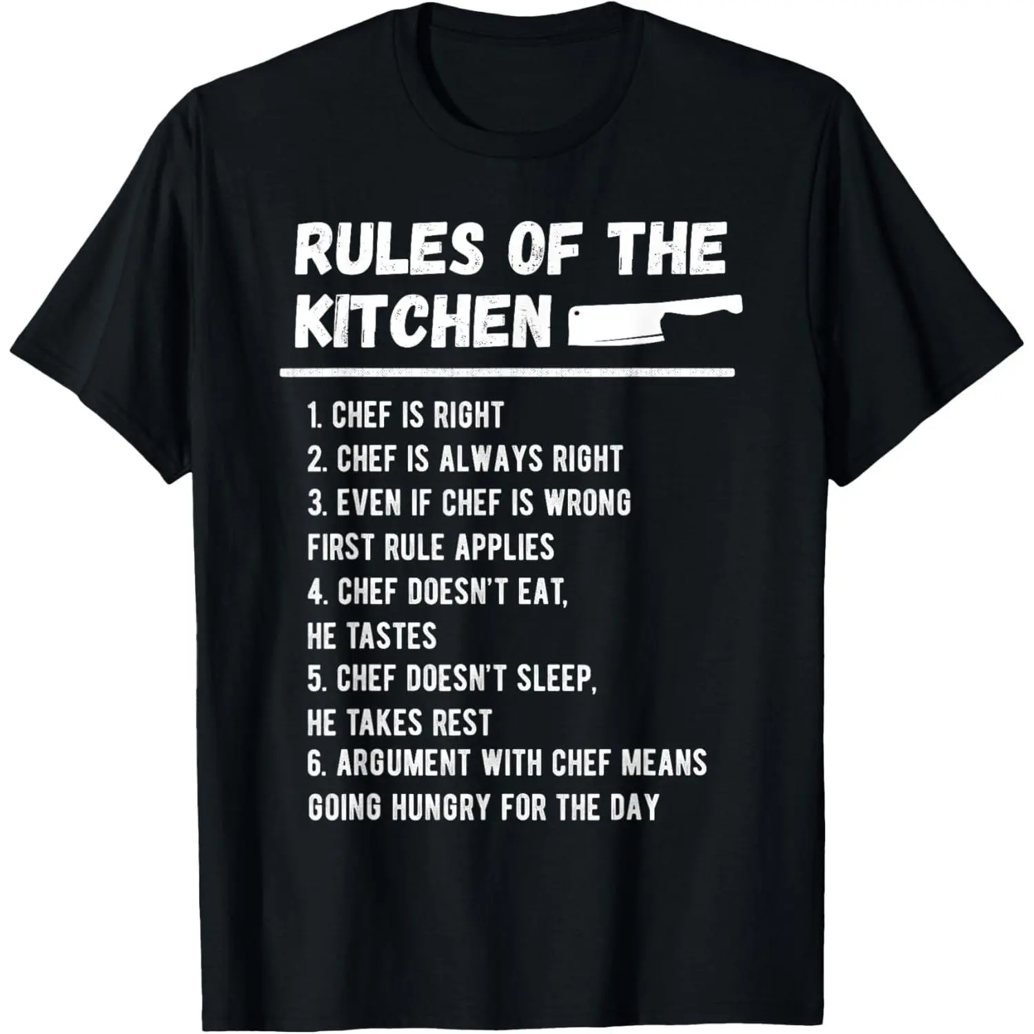 Rules Of The Kitchen Funny Master Cook Restaurant Chef Joke T-Shirt,Made in USA