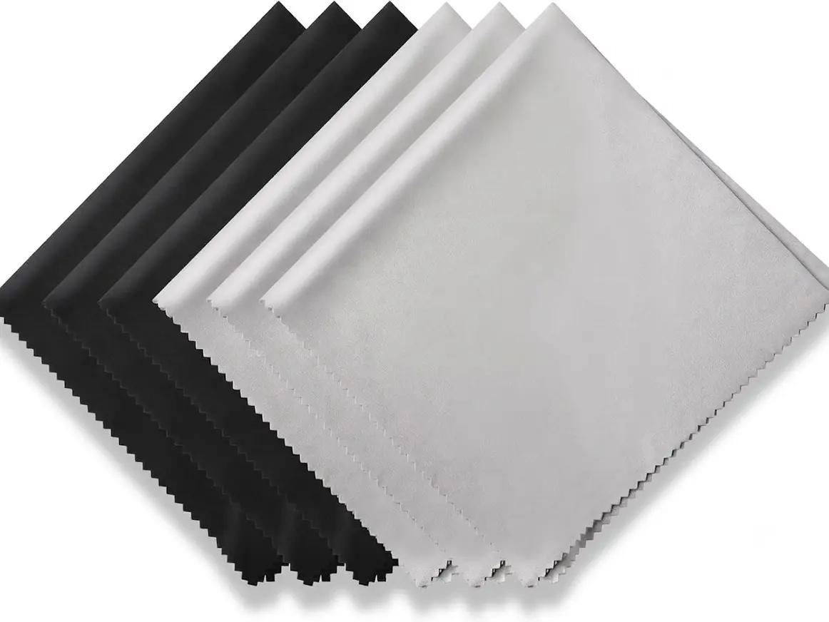 6PCS Premium Microfiber Eyeglass Cleaning Cloths - 12x12in, Individually Wrapped, Large, Easy to Grip Screen Cleaner for Glasses, TV Screens