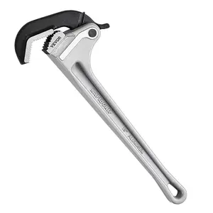 VEVOR Pipe Wrench, 18" Aluminum Straight Pipe Wrench, Automatic Jaw Adjustment, Adjustable Plumbing Wrench, Easy to Carry, Ergonomic Handle, Hangable Design, for Water Pipes, Automotive Repairs