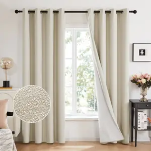 Lightweight Blackout (100%) Curtains 2 Panels, Deconovo Lightweight Faux Linen Total Blackout Curtains curtain shack