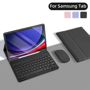 Keyboard Case with Tablet Cover, Wireless Bluetooth-compatible Keyboard with Tablet Protector, Foldable Tablet Keyboard, Portable Keyboard, Multifunctional Keyboard, Tablet Accessories for Samsung Galaxy Tab