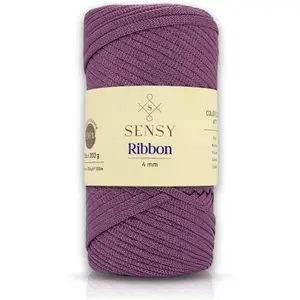 Sensy Premium 4mm - 109 Yards 100% Polypropylene Macrame Ribbon, Crochet Bag Cord, Thread for Knitter (Plum)