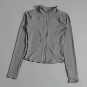 Gym Fitness Zip up Training   Running Workout Yoga Cropped Track Sport Jackets for Women