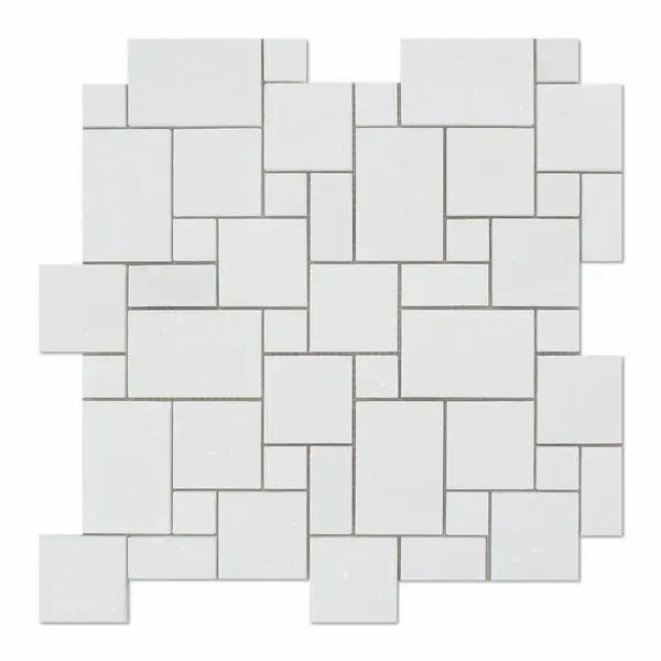 Thassos White Opus 12x12 Polished/Honed Marble Mosaic Tile Sample