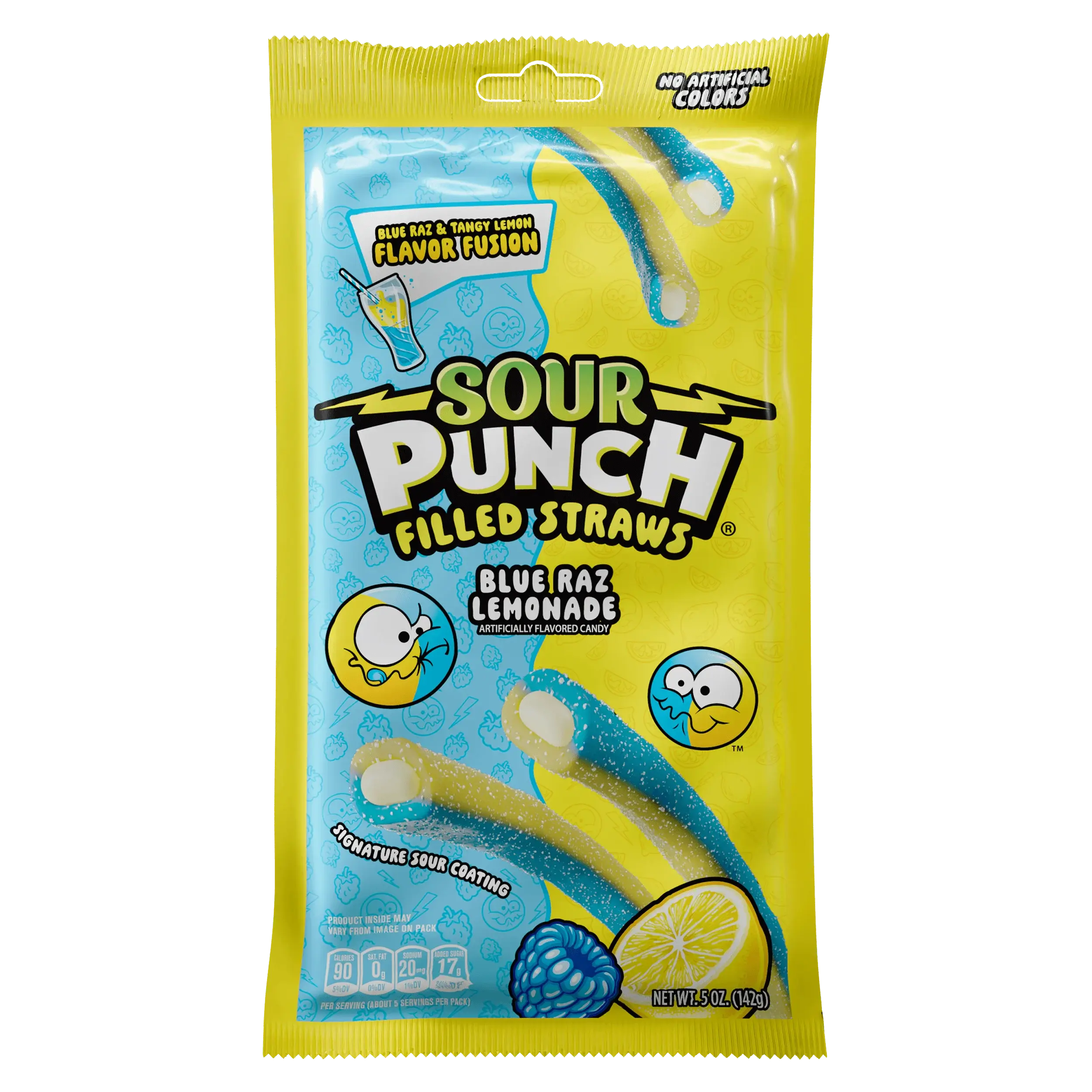 Sour Punch Filled Straws Blue Raz Lemonade 5oz