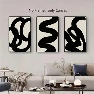 Abstract Line Pattern Canvas Painting without Frame, 3 Counts/set Modern Wall Art Painting, Wall Art Decor for Home Living Room Bedroom Office, Ornaments, Decoration, Unframed Art Print