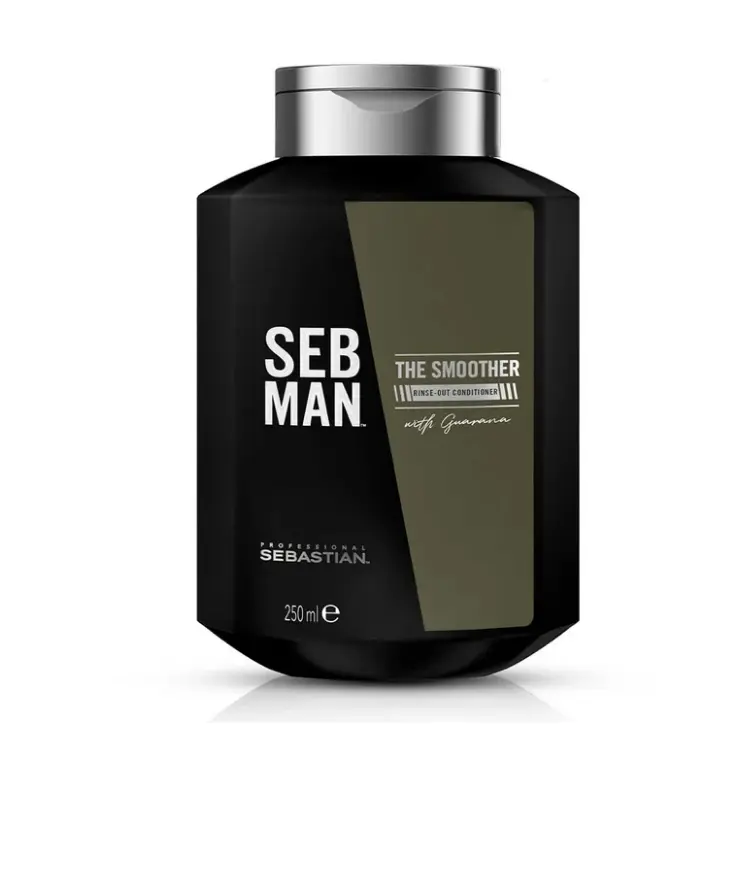 Sebastian Professional Seb Man The Smoother Hydrating Conditioner with Guarana Extract & Pink Pepper, Haircare for Adults with Any Hair Type, Anti-Frizz, Chemical Free, Single, Cream, All, Moisturizer, Bergamot, Scented