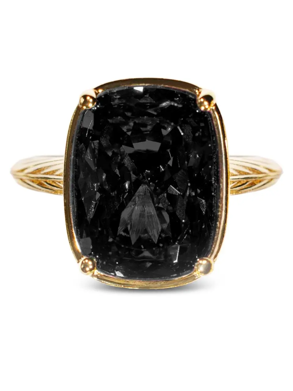 Sterling Silver 10mm Elongated Cushion Black CZ Cocktail Ring, Elegant Silver Jewelry Accessory, Elegant Ring