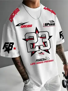 Men's Sports Jersey Chicago 23 Print Short Sleeve T-Shirt Summer Graphic Tee Baseball Jerseys Oversized Women's Sport T-Shirt