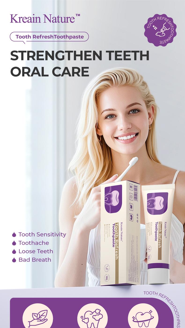 【Buy 1 Get 1 Free】Kreain Nature Oral Care Toothpaste – Natural Ingredient Toothpaste for Fresh Breath, Gentle Daily Oral Care, Helps Clean Teeth and Gums, Suitable for Sensitive Teeth and Daily Use