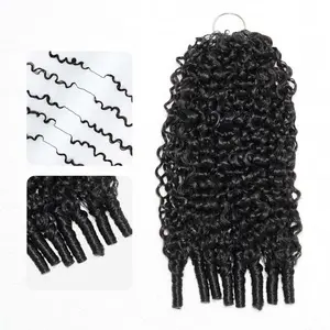 QVR Burmese Curly Crochet Hair Natural Black Machine Made Feather Crochet Human Hair Extension for Stylish Looks