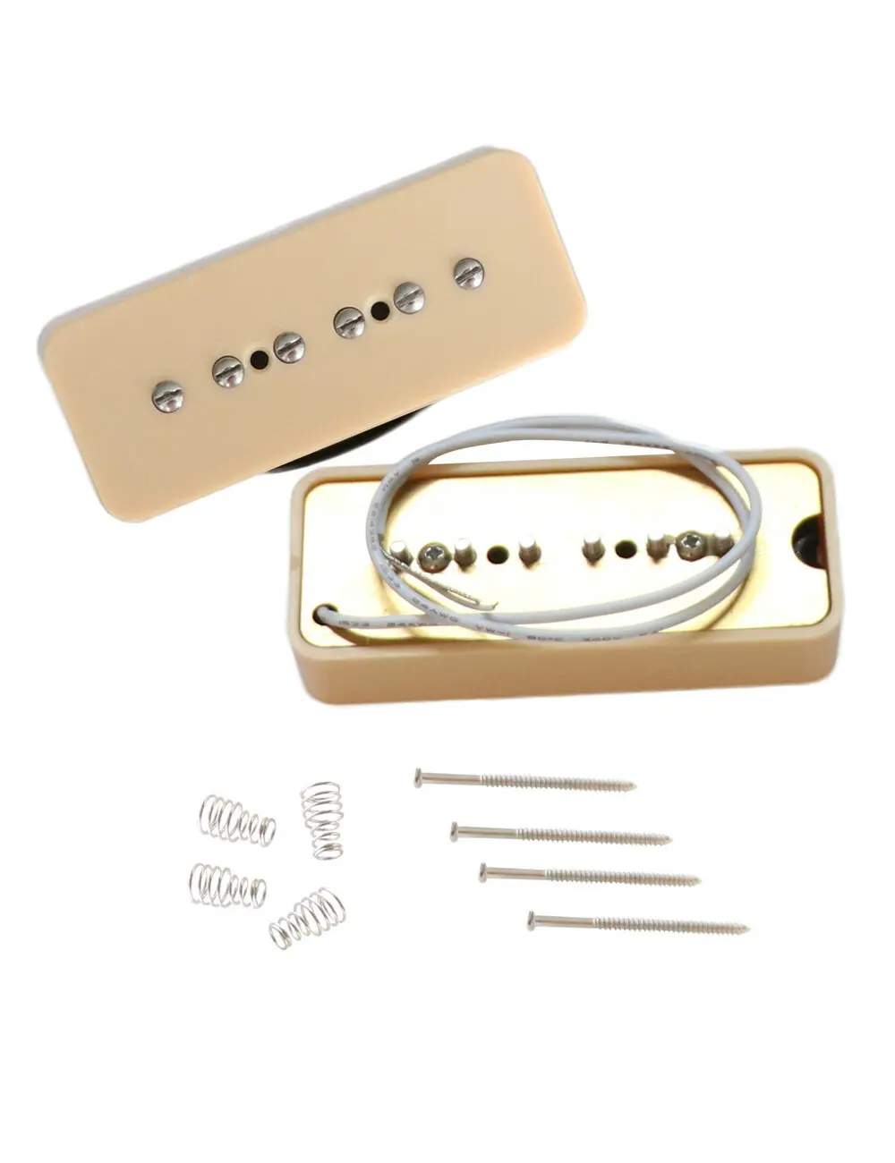 Metallor P90 Traditional Soap Bar Pickup Set - 1 Set with 4 Screws, 50mm High-Power Bridge & Neck Pickups, High-Power Tone, Magnetic Points, Fit for LP/SG Electric Guitars, Bridge Pickup