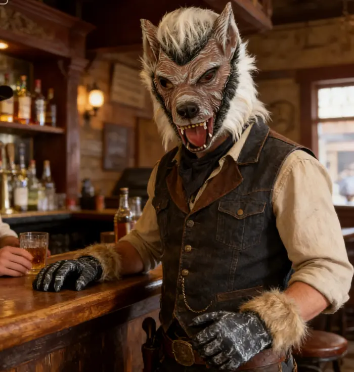 Professional Werewolf Mask and Gloves Set - Hyperrealism Latex Wolf Head Mask with Built-in Hair Detailing, Furry Clawed Paw Hand Accessories, Lightweight Stretchable Slip-On Comfortable Horror Cosplay Kit for Full Moon Halloween, Easy to Clean