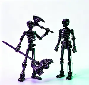 Black Skeleton Warrior Action Figure With Weapons