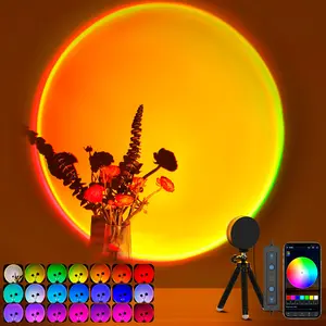 XEBKOR Sunset Lamp Projector Multicolor Changing LED Sunset Projection Lamp, 360 Degree Rotation Sunlight Lamp for Bedroom, Photography, Party,  Live, Room Decor