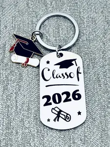 Graduation Keychain 2026, Bachelor Cap Design, Durable Iron Ring, Perfect Gift Option for College Students, High School Graduates, Cute Style, Bachelor Cap Charm, Keychain for Bags