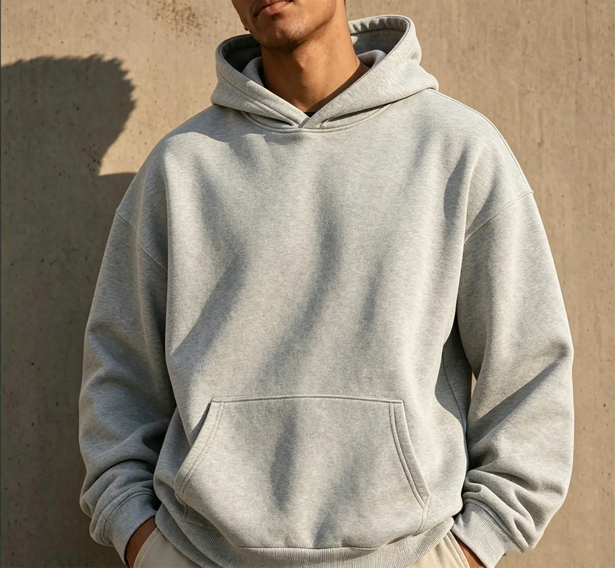 Men's Casual Fleece Hoodie, Solid Color Loose Fit Pullover Sweatshirt with Kangaroo Pocket, Unisex Long Sleeve Outdoor Top, Outdoors, Drop Shoulder, All Seasons, Athletic fall clothes, Basic, Couple, Cute, French Terry, Baggy, Soft, Office, Layer, Drop Sh