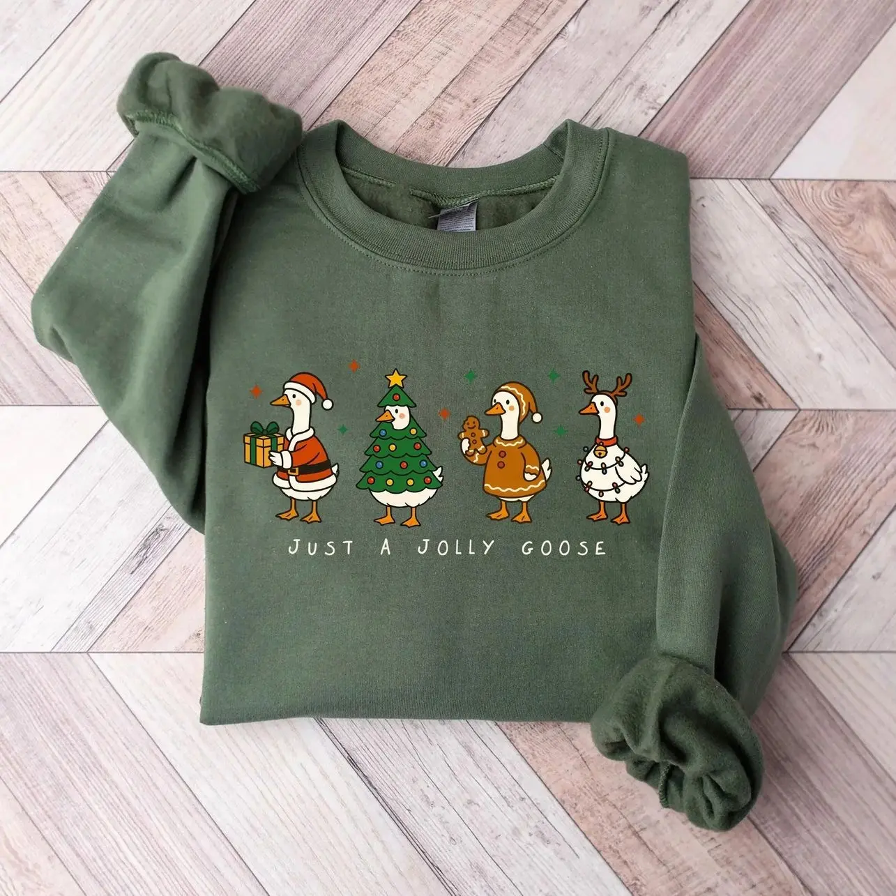 Just a Jolly Goose Sweatshirt, Funny Silly Goose Christmas Crewneck, Merry Goosey Holiday Pullover, Cute Girly Christmas Sweatshirt, Funny Animal Lover Gift for Women, Cozy Winter Holiday Apparel, Xmas Party Graphic Crewneck Sweatshirt