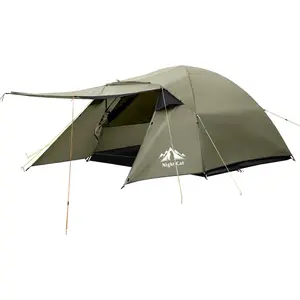 Night Cat Camping Tent 2-3 Persons with Porch Double Layers Waterproof Easy Clip Setup 7x6x4.3ft Outdoor Shelter Tent for Family Backpacking Essentials