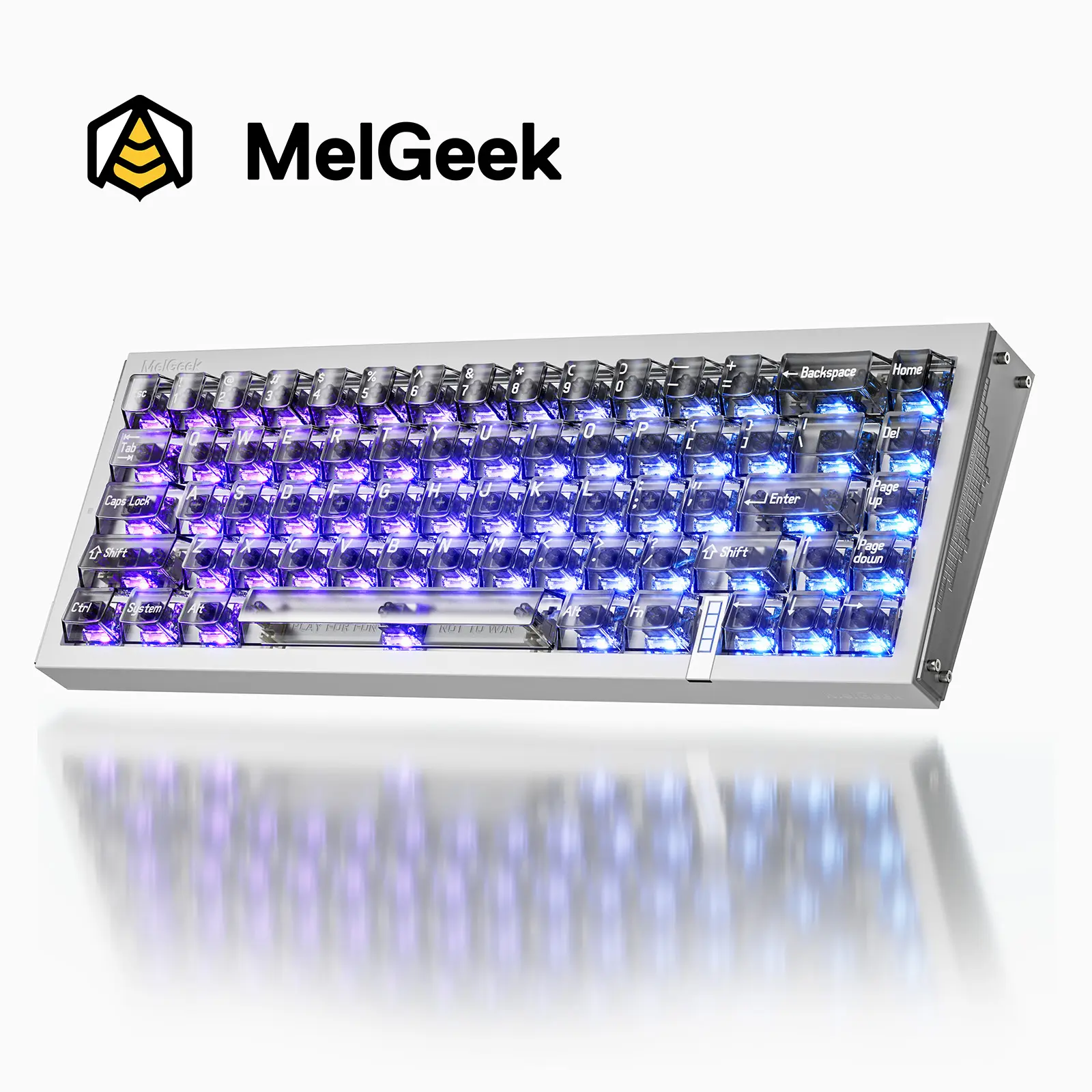 MelGeek REAL67 Wired Magnetic Gaming Keyboard RGB Rapid Trigger Snap Tap Adjustable Actuation Hot Swappable Online HIVE Custom Calcium Gray Purple hall effect, Gasket Mounted Keyboard, Mechanical Backlit Keyboard