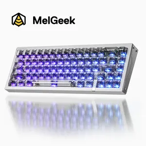 MelGeek REAL67 Wired Magnetic Gaming Keyboard RGB Rapid Trigger Snap Tap Adjustable Actuation Hot Swappable Online HIVE Custom Calcium Gray Purple hall effect