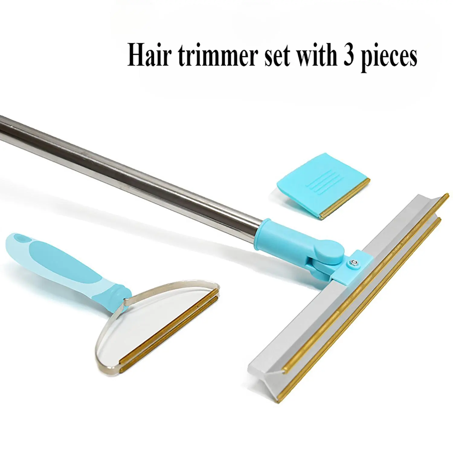Hair Trimmer Set, 1 Set Adjustable Long Handle Pet Hair Removal Carpet Rake & Scraper, 180 Degree Rotating Head Carpet Footpad Sofa Hair Removal Brush, Deshedding Tool, Fur Removal Tool