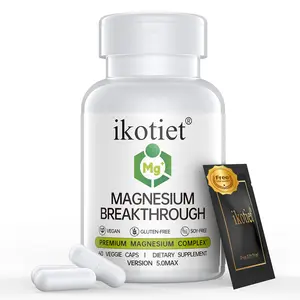 IKOTIET Chelated Magnesium Complex Dietary Capsules - 1000mg Vegan Vitamins & Mineral Supplements with 18 Essential Forms, Saffron, Non-GMO 100g for Fitness Users, Bone Health Support (1x60-Pack Bottle + 1 Trial Pack)