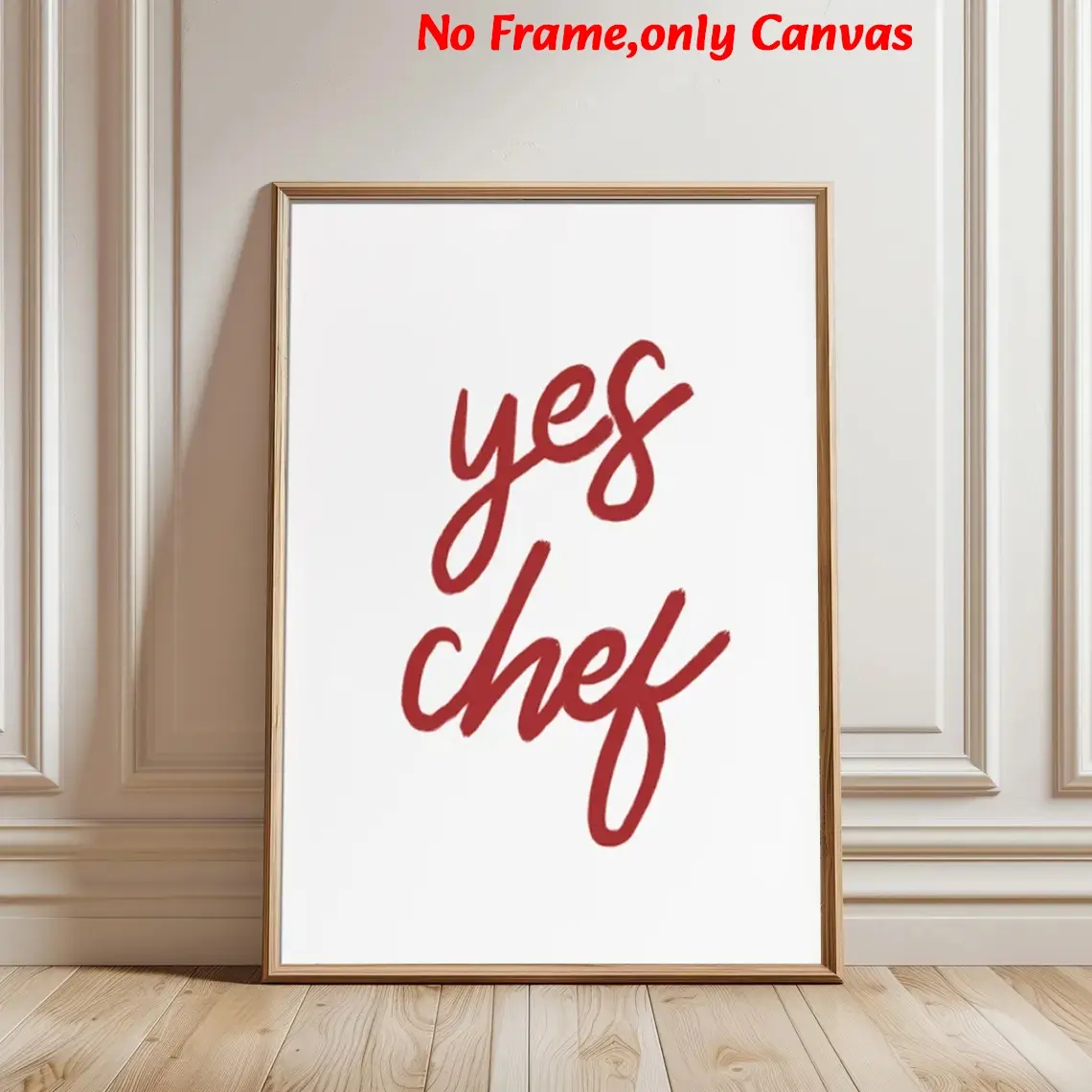 1 pc, wall art, text poster, Yes Chef poster, mid-century print, kitchen wall art, simple kitchen print, font print, food gift, dining room decor, kitchen decor, unframed