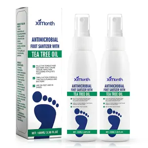 (2 bottles)Tea Tree Oil Foot Spray - Plantar Moisturizing Deodorant for Odor Control & Dry Feet Care, Natural Foot Sanitizer with Antifungal Properties,Ximonth Clear Foot Sanitizer Spray,for Foot & Shoe Freshness