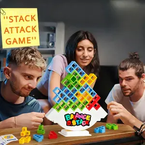 Durable Balance Blocks Board Game, 32-Piece Tower Stacking Set for Kids & Adults, Creative Building Blocks, Fidget Toy & Fun Family Game, Birthday Gift for Him or Her