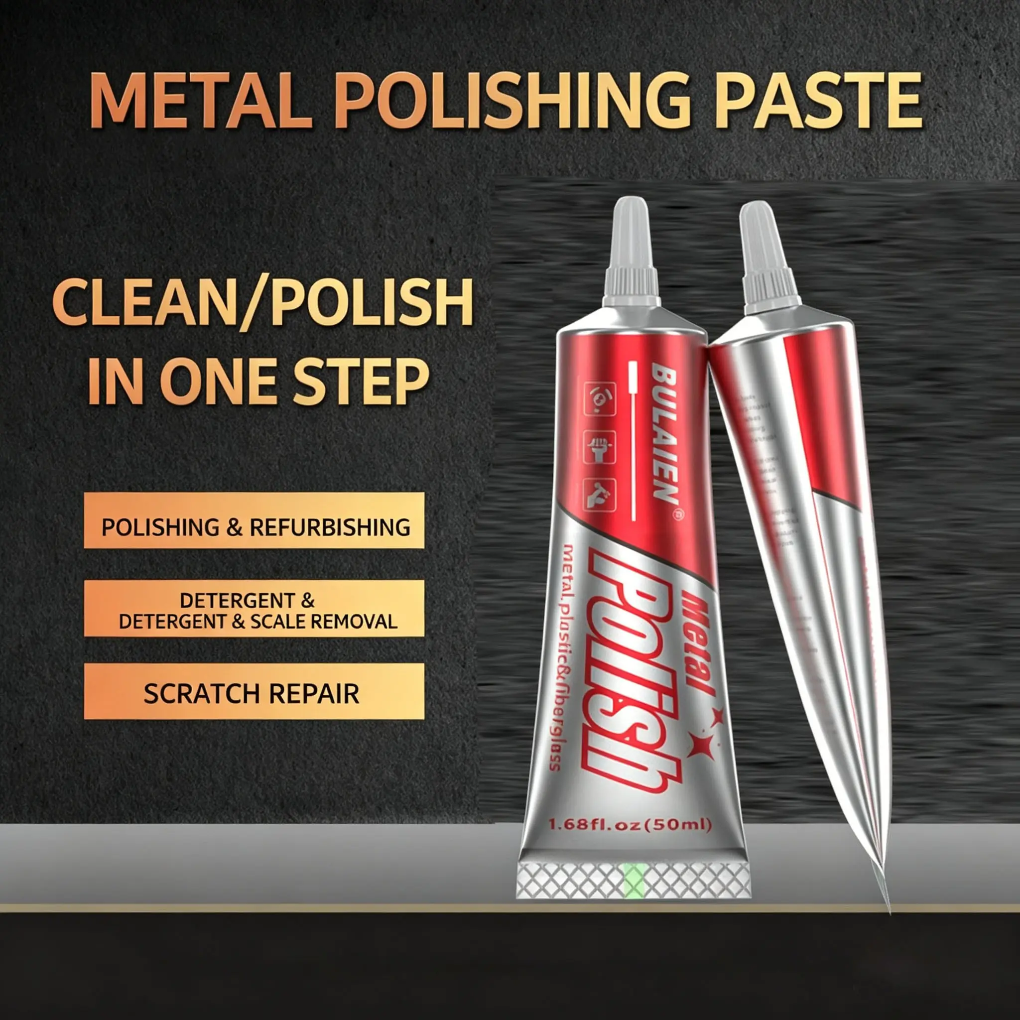 50ML/120ML Metal Polish Paste, Powerful Cleaning Solution, Solid Stainless Steel Polishing Cream, Jewelry Lens Brightener, Watch Cleaner, Copper Aluminum Polish, Multi Purpose Cleaning, Multi Functional Cleaner