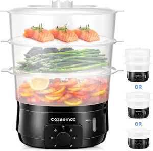 13.7QT Electric Food Steamer for Cooking, Vegetable Steamer with 3 Tiers BPA-Free Baskets, 800W Fast Simultaneous Cooking, 60-Minute Timer, Ideal for Veggies Seafood Rice