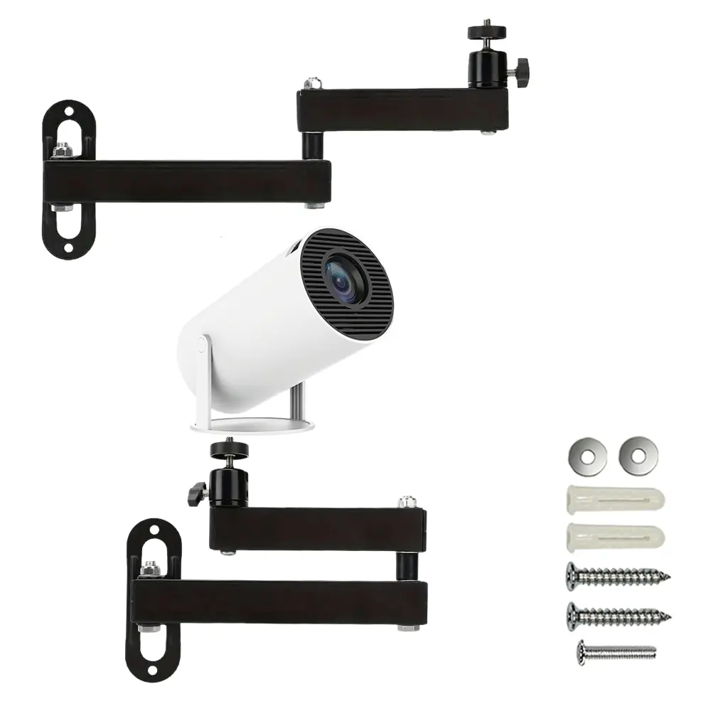 Adjustable Projector Stand, Wall Mounted Foldable Folding Ptz Boom Arm Bracket, Suitable for TV Vcr Home Theater, Durable Iron Structure