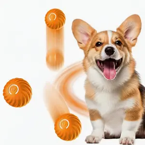 Smart Interactive Dog Ball, Automatic Moving Pet Toy for Boredom & Separation Anxiety, Self-Rolling Rechargeable Ball for Hardwood/Tile/Low Carpet, Durable Rubber (Orange)