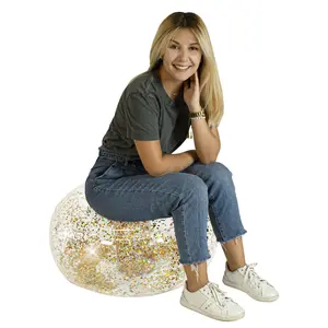 Air Candy Inflatable Gold Glitter Ottoman