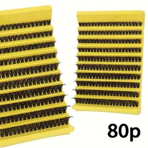 200 Cluster 80D Super Dense Russian False Eyelashes DD Curl Natural Fluffy Style Waterproof Long-lasting No-Trace Nude Makeup Daily Stage Dual-purpose DIY Home Wear Volume Cluster Lashes Fluffy Lash Clusters